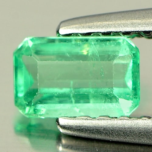 Natural Green Emerald Gemstones 0.31 Ct. Octagon Shape 5.4 x 3.5 Mm.: Product ID: 802403000 Product Name: Natural Emerald Weight: 0.31 CT. Size: 5.4 x 3.5 x 2.5 MM. Shape: Octagon Color: Green Clarity:SI1 Luster: Good Gems Origin: Columbia Treatment: Unheated Crystal St