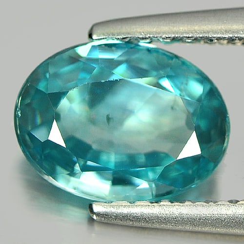 Natural Blue Zircon Gemstones 1.74 Ct. Oval Shape 8.2 x 6.1 Mm. (1 of 3)