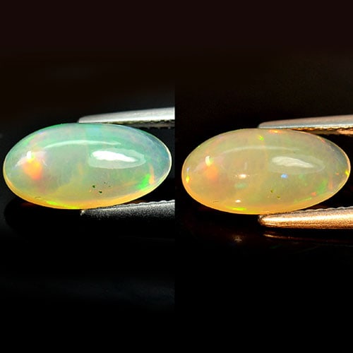 Natural Opal Multi Color Gemstones 2.06 Ct. Oval Cabochon 13.6 x 7.2 Mm. (1 of 3)