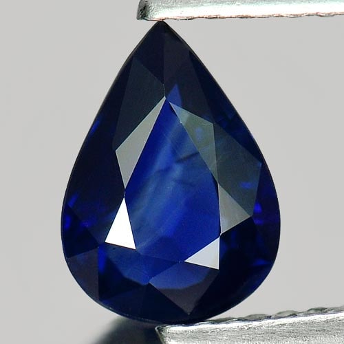 Natural Blue Sapphire Gemstones1.30 Ct. Pear Shape 8.3 x 6 Mm.: Product ID: 806008572 Product Name: Natural Blue Sapphire Weight: 1.30 CT. Size: 8.3 x 6 x 3.2 MM. Shape: Pear Color: Blue Clarity:SI1 Luster: Good Gems Origin: Thailand Treatment: Heated Crystal Stru
