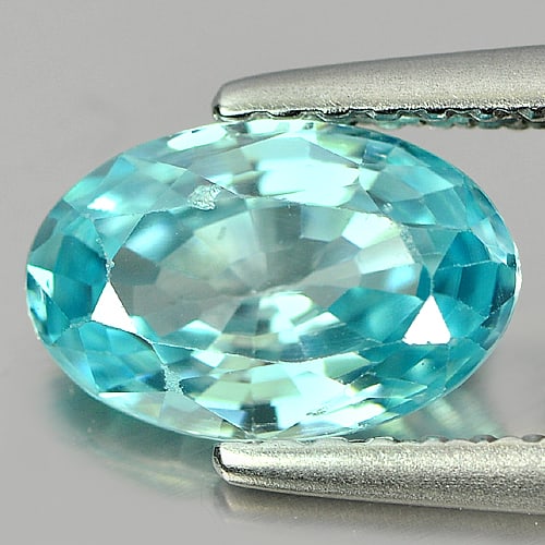 Natural Blue Zircon Gemstones 1.51 Ct. Oval Shape 8.3 x 5.5 Mm.: Product ID: 807714828 Product Name: Natural Zircon Weight: 1.51 CT. Size: 8.3 x 5.5 x 3.3 MM. Shape: Oval Color: Blue Clarity:VSI Luster: Good Gems Origin: Cambodia Treatment: Heated Crystal Structure