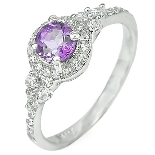Natural Purple Amethyst with 925 Sterling Silver Ring Jewelry Size 7: Product ID: 280510142 Product Name: Sterling Silver Ring Product Type: 925 Sterling Silver Fine Jewelry Jewelry Weight: 1.97 Grams. Ring Size: 7 Resizable(Fee) Gemstones Color: Purple Metal: Solid Sil