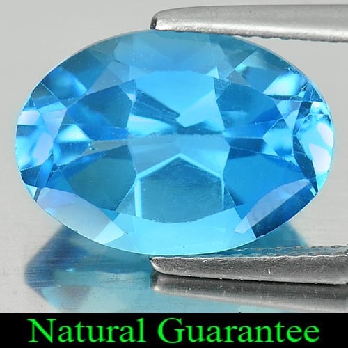 Natural Swiss Blue Topaz Gemstones 7.62 Ct. Clean Oval Shape 14 x 10 Mm.: Product ID: 807160768 Product Name: Natural Blue Topaz Weight: 7.62 CT. Size: 14 x 10 x 7.3 MM. Shape: Oval Color: Blue Clarity:VSI Luster: Good Gems Origin: Brazil Treatment: Treated Crystal Structur