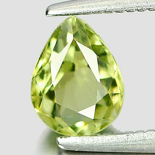 Natural Yellowish Green Tourmaline Gemstones 0.75 Ct. Clean Pear Shape 6.8 x 5.2 Mm.: Product ID: 807246254 Product Name: Natural Tourmaline Weight: 0.75 CT. Size: 6.8 x 5.2 x 3.5 MM. Shape: Pear Color: Yellowish Green Clarity:VSI Luster: Good Gems Origin: Nigeria Treatment: Unheated C