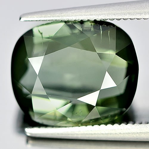 Natural Green Tourmaline Gemstones 5.97 Ct. Cushion Shape 11.6 x 9.7 Mm. (1 of 3)
