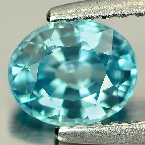 Natural Blue Zircon Gemstones 1.12 Ct. VVS Oval Shape 6.3 x 5.2 Mm.: Product ID: 807711837 Product Name: Natural Zircon Weight: 1.12 CT. Size: 6.3 x 5.2 x 3.4 MM. Shape: Oval Color: Blue Clarity:VVS Luster: Good Gems Origin: Cambodia Treatment: Heated Crystal Structure