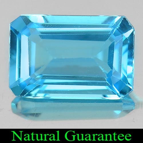 Natural Swiss Blue Topaz Gemstones 2.22 Ct. Clean Octagon Shpae 9 x 6 Mm.: Product ID: 807163841 Product Name: Natural Blue Topaz Weight: 2.22 CT. Size: 9 x 6 x 4 MM. Shape: Octagon Color: Blue Clarity:VSI Luster: Good Gems Origin: Brazil Treatment: Treated Crystal Structure