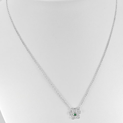 925 Sterling Silver Necklace Jewelry White Gold Plated 2.50 Grams Length 16 Inch.: Product ID: 280540041 Product Type: 925 Sterling Silver Fine Jewelry Jewelry Weight: 2.50 Grams. Gemstones Color: Silver Metal: Solid Silver 92.5%. Gemstone Detail: About 2.50 Grams. Round Green CZ Si