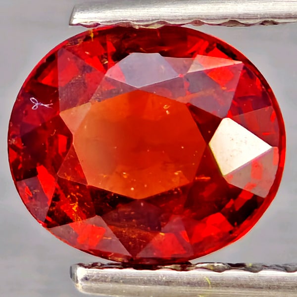 Natural Orangish Red Spessartine Garnet Gemstones 1.26 Ct. Oval Shape 6.8 x 5.9 Mm.: Product ID: 802937404 Product Name: Natural Garnet Weight: 1.26 CT. Size: 6.8 x 5.9 x 3.5 MM. Shape: Oval Shape Color: Orangish Red Clarity:SI1 Luster: Good Gems Origin: Namibia Treatment: Unheated Cr