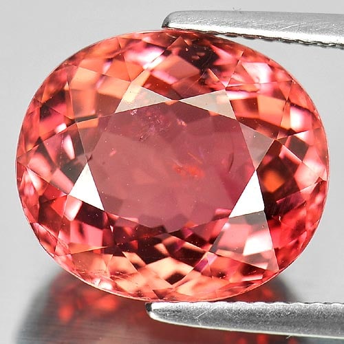 Natural Orangish Pink Tourmaline Gemstones 9.02 Ct. Oval Shape 14 x 12.2 Mm.: Product ID: 807230745 Product Name: Natural Tourmaline Weight: 9.02 CT. Size: 14 x 12.2 x 7.6 MM. Shape: Oval Color: Orangish Pink Clarity:SI1 Luster: Very Good Gems Origin: Nigeria Treatment: Unheate