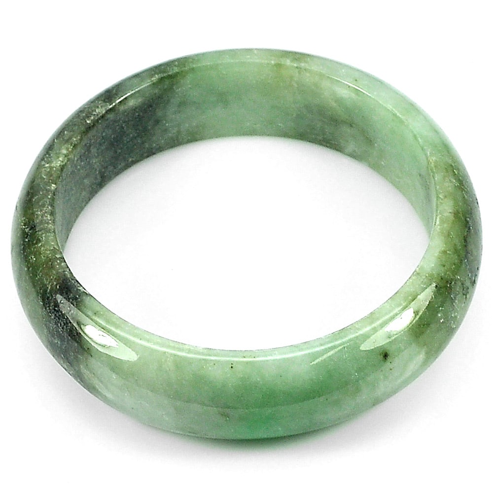 Natural Green Jade Gemstones Bangle 332.73 Ct. Diameter 56 Mm. (1 of 3)