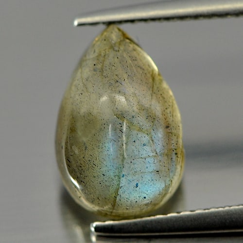 Natural Multi Color Labradorite Gemstones 3.31 Ct. Pear Cabochon Shape 12 x 7.9 Mm. (1 of 3)