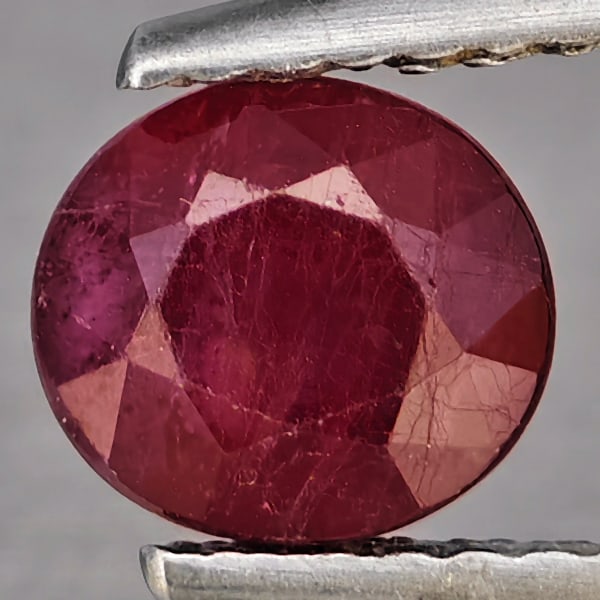 Natural Pinkish Red Ruby Gemstones 1.38 Ct. Oval Shape 6.4 x 5.8 Mm.: Product ID: 805935974 Product Name: Natural Ruby Weight: 1.38 CT. Size: 6.4 x 5.8 x 4.5 MM. Shape: Oval Shape Color: Pinkish Red Clarity:SI1 Luster: Good Gems Origin: Madagascar Treatment: Heated (Lea