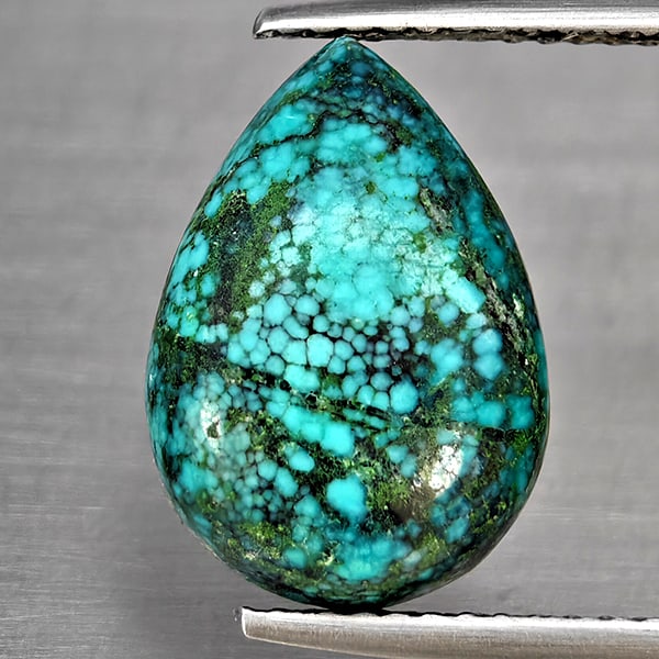 Natural Multi Color Green Turquoise Gemstones 4.28 Ct. Pear Shape Cabochon 14.5 x 10.1 Mm.: Product ID: 809100040 Product Name: Natural Gemstones Weight: 4.28 CT. Size: 14.5 x 10.1 x 4.5 MM. Shape: Pear Cabochon Color: Multi Color Green Clarity:Opaque Luster: Good Gems Origin: India Treatmen