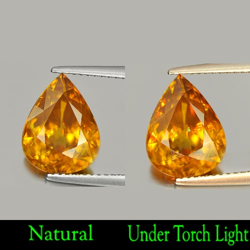 Natural Multi Color Sphene Gemstones 4.21 Ct. Pear Shape 12 x 9.4 Mm.: Product ID: 806505804 Product Name: Natural Sphene Weight: 4.21 CT. Size: 12 x 9.4 x 5.5 MM. Shape: Pear Color: Multi Color With Rainbow Spark Clarity:VSI Luster: Adamantine Gems Origin: Madagascar Tr
