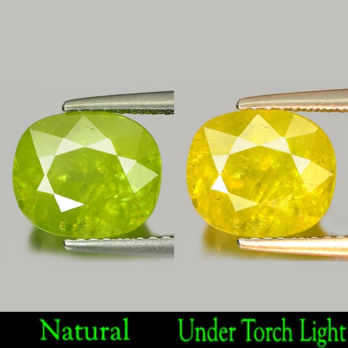 Natural Intense Green Sphene Gemstones 3.98 Ct. Oval Shape 9.7 x 8.3 Mm.: Product ID: 806501604 Product Name: Natural Sphene Weight: 3.98 CT. Size: 9.7 x 8.3 x 6.4 MM. Shape: Oval Color: Intense Green Clarity:SI Luster: Adamantine Gems Origin: Madagascar Treatment: Unheated