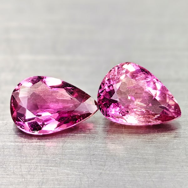 Natural Pink Tourmaline Gemstones 1.08 Ct. 2 Pcs Pear Shape 6.6 x 4.9 Mm.: Product ID: 807250713 Product Name: Natural Tourmaline Weight: 1.08 CT. Size: 6.6 x 4.9 x 3.2 MM. Shape: Pear Shape Color: Pink Clarity:SI Luster: Good Gems Origin: Nigeria Treatment: Unheated Crystal