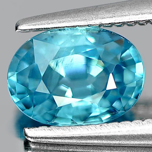 Natural Blue Zircon Gemstones 1.25 Ct. Oval Shape 7.1 x 5.2 Mm.: Product ID: 807715373 Product Name: Natural Zircon Weight: 1.25 CT. Size: 7.1 x 5.2 x 3.3 MM. Shape: Oval Color: Blue Clarity:VSI Luster: Good Gems Origin: Cambodia Treatment: Heated Crystal Structure