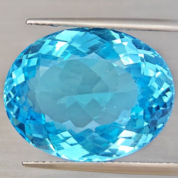 Natural Baby Blue Color Topaz Gemstones 24.20 Ct. Oval Shape 19 x 15.7 Mm. (1 of 3)