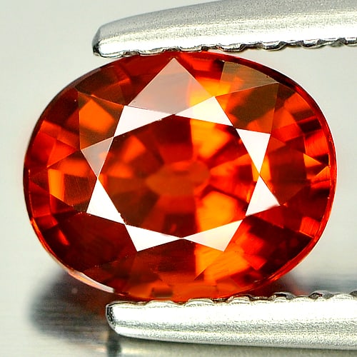 Natural Orange Spessatine Garnet 1.13 Ct. Oval Shape 6.7 x 5.3 Mm.: Product ID: 802935394 Product Name: Natural Spessartine Weight: 1.13 CT. Size: 6.7 x 5.3 x 3.6 MM. Shape: Oval Color: Orange Clarity:VSI Luster: Good Gems Origin: Namibia Treatment: Unheated Crystal S