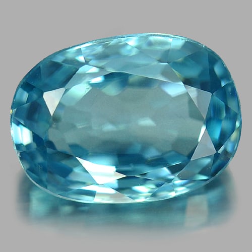 Natural Blue Zircon Gemstones 5.07 Ct. Oval Shape 10.4 x 7.6 Mm. (1 of 3)