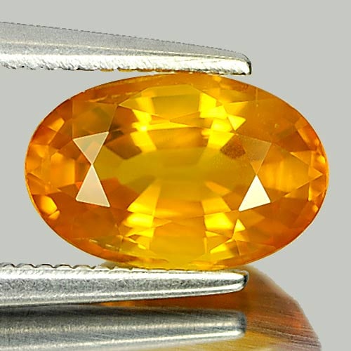 Natural Orange Sapphire Gemstones 2.30 Ct. Oval Shape 9.8 x 6.4 Mm.: Product ID: 806156647 Product Name: Natural Yellow Sapphire Weight: 2.30 CT. Size: 9.8 x 6.4 x 4.3 MM. Shape: Oval Color: Orange Clarity:VVS Luster: Good Gems Origin: Sri - Lanka Treatment: Heated Cry