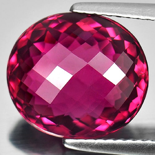 Natural Purplish Pink Tourmaline Gemstones 5.89 Ct. Clean Oval Checkerboard Cut 12.6 x 11 Mm.: Product ID: 807241782 Product Name: Natural Tourmaline Weight: 5.89 CT. Size: 12.6 x 11 x 6 MM. Shape: Oval Checkerboard Cut Color: Purplish Pink Clarity:IF Luster: Very Good Gems Origin: Nigeria Trea