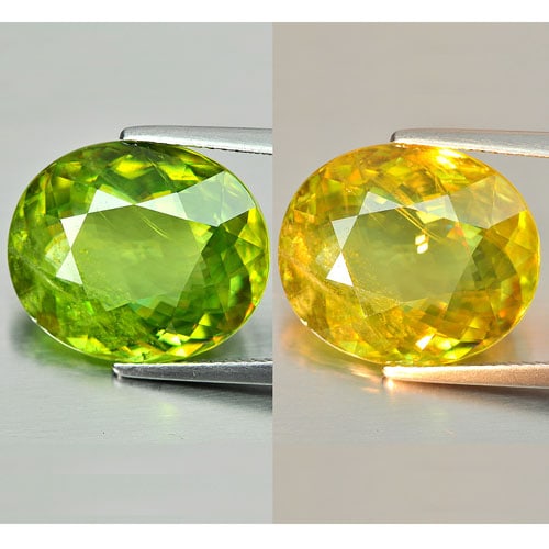 Natural Multi-Color With Rainbow Spark Shpene 13.50 Ct. Oval Shape 17 x 14.4 Mm.: Product ID: 806507992 Product Name: Natural Sphene Weight: 13.50 CT. Size: 17 x 14.4 x 7 MM. Shape: Oval Color: Multi-Color Clarity:VSI Luster: Adamantine Gems Origin: Madagascar Treatment: Unheated C