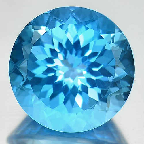 Natural Swiss Blue Topaz Gemstones 14.77 Ct. Clean Round Cornflower Cut 15 Mm.: Product ID: 807166765 Product Name: Natural Blue Topaz Weight: 14.77 CT. Size: 15 x 15 x 10 MM. Shape: Round Color: Blue Clarity:IF Luster: Good Gems Origin: Brazil Treatment: Treated Crystal Structur