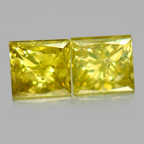 Natural Yellow Diamond 0.29 Ct. 2 Pcs. Baguette Princess Cut 2.9 Mm.: Product ID: 802103026 Product Name: Natural Enhanced Diamond Weight: 0.29 CT. Size: 2.9 x 2.8 x 1.9 MM. Shape: Baguette Princess Cut Color: Yellow Clarity:SI1 Luster: Scintillating Gems Origin: Belgiu