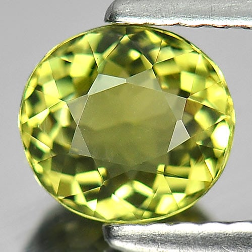 Natural Greenish Yellow Tourmaline Gemstones 0.96 Ct. Oval Shape 6.4 x 6 Mm. (1 of 3)