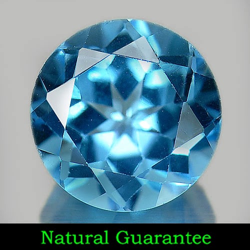 Natural Swiss Blue Topaz Gemstones 3.45 Ct. Clean Round Shape 9 Mm.: Product ID: 807158410 Product Name: Natural Blue Topaz Weight: 3.45 CT. Size: 9 x 9 x 6 MM. Shape: Round Color: Blue Clarity:IF Luster: Very Good Gems Origin: Brazil Treatment: Treated Crystal Structu