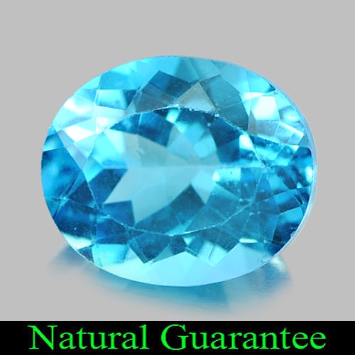Natural Swiss Blue Topaz Gemstones 5.81 Ct. Oval Shape 12 x 10 Mm.: Product ID: 807161130 Product Name: Natural Blue Topaz Weight: 5.81 CT. Size: 12 x 10 x 6.6 MM. Shape: Oval Color: Swiss Blue Clarity:VSI Luster: Good Gems Origin: Brazil Treatment: Treated Crystal St