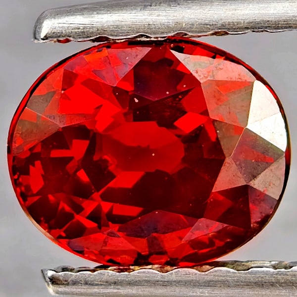 Natural Orangish Red Spessartine Garnet Gemstones 1.10 Ct. Oval Shape 6.4 x 5.2 Mm.: Product ID: 802937246 Product Name: Natural Garnet Weight: 1.10 CT. Size: 6.4 x 5.2 x 3.9 MM. Shape: Oval Shape Color: Orangish Red Clarity:VSI Luster: Good Gems Origin: Namibia Treatment: Unheated Cr