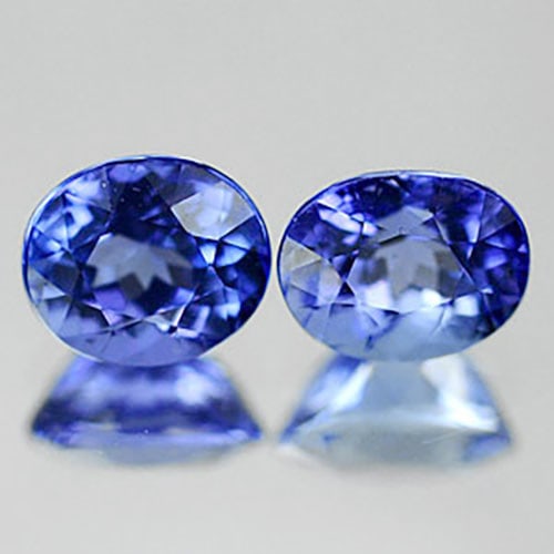 Natural Blue Tanzanite Gemstones 1.56 Ct. 2 Pcs. Clean Oval Shape 5.8 x 4.5 Mm.: Product ID: 807006761 Product Name: Natural Tanzanite Weight: 1.56 CT. Size: 5.8 x 4.5 x 4.2 MM. Shape: Oval Color: Violetish Blue Clarity:IF Luster: Good Gems Origin: Tanzania Treatment: Heated Cryst