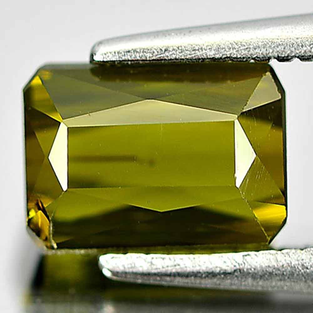 Natural Yellowish Green Tourmaline Gemstones 1.74 Ct. Octagon Shape 7.2 x 5.3 Mm. (1 of 3)