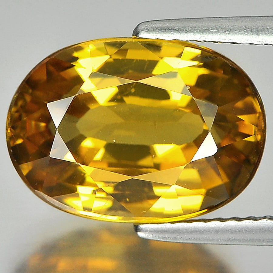 Natural Yellow Zircon Gemstones 10.04 Ct. Oval Shape 13.4 x 9.6 Mm. (1 of 3)