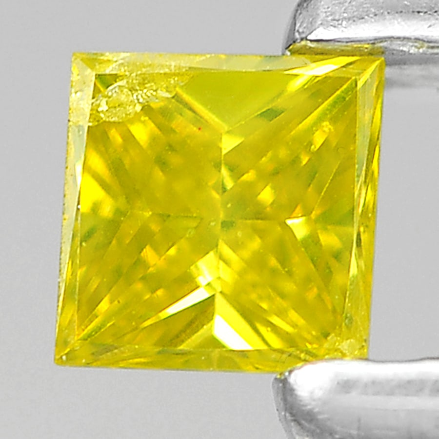 Natural Yellow Loose Diamond 0.08 Ct. Square Princess Cut 2.7 x 2.6 Mm. (1 of 3)