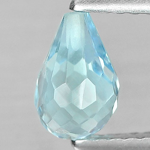 Natural Blue Topaz Gemstones 1.24 Ct. Briolette with Drilled 7.2 Mm. (1 of 3)