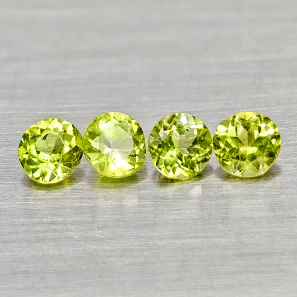 Natural Green Peridot Gemstones 1.26 Ct. 4 Pcs Round Shape 4 Mm.: Product ID: 805317132 Product Name: Natural Peridot Weight: 1.26 CT. Size: 4 x 4 x 2.9 MM. Shape: Round Color: Green Clarity:VSI - SI1 Luster: Good Gems Origin: Pakistan Treatment: Unheated Crystal St