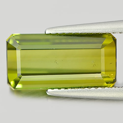 Natural Lime Green Tourmaline Gemstones 4.86 Ct. Octagon Shape 14 x 7.1 Mm. (1 of 3)