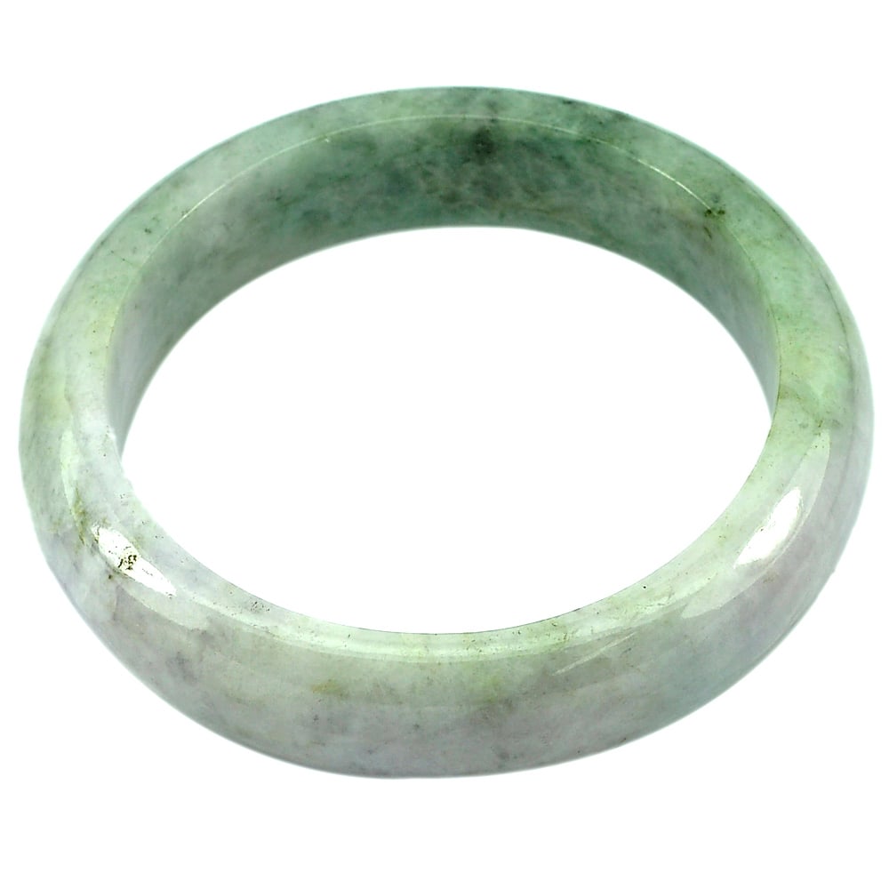 Natural Green Jade Gemstones Bangle 363.19 Ct. Diameter 59 Mm.: Product ID: 819813510 Product Name: Natural Jade Weight: 363.19 CT. Size: 74 x 59 x 15 MM. Shape: Round Color: Multi-Color Clarity:Opaque Luster: Good Gems Origin: Thailand Treatment: Unheated Crystal