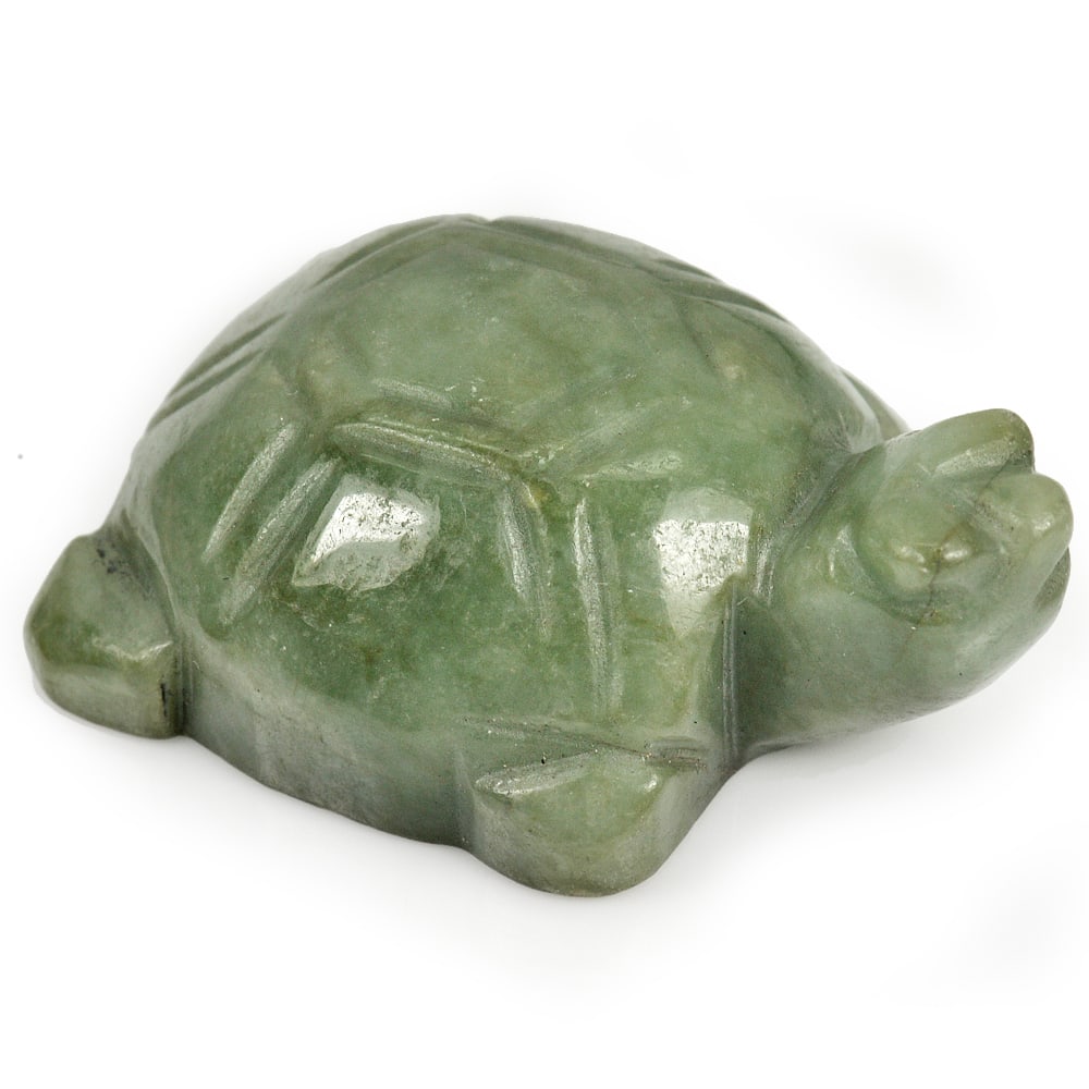 Natural Green Jade Gemstone Turtle Carving Size 51 x 35 Mm. 272.12 Ct. (1 of 3)