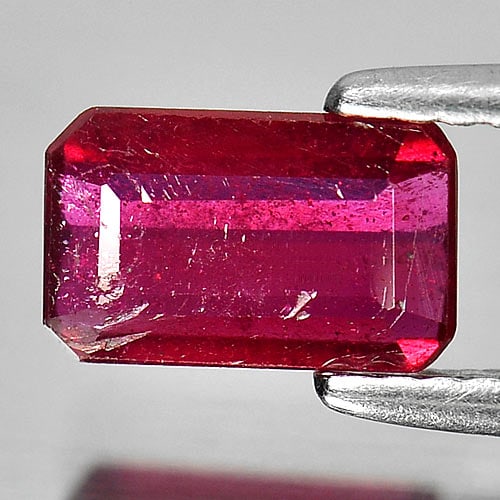 Natural Purplish Red Ruby Gemstone 1.26 Ct. Octagon Shape 8.2 x 5 Mm.: Product ID: 805932546 Product Name: Natural Ruby Weight: 1.26 CT. Size: 8.2 x 5 x 2.4 MM. Shape: Octagon Color: Purplish Red Clarity:SI1 Luster: Good Gems Origin: Madagascar Treatment: Heated (Lead gl