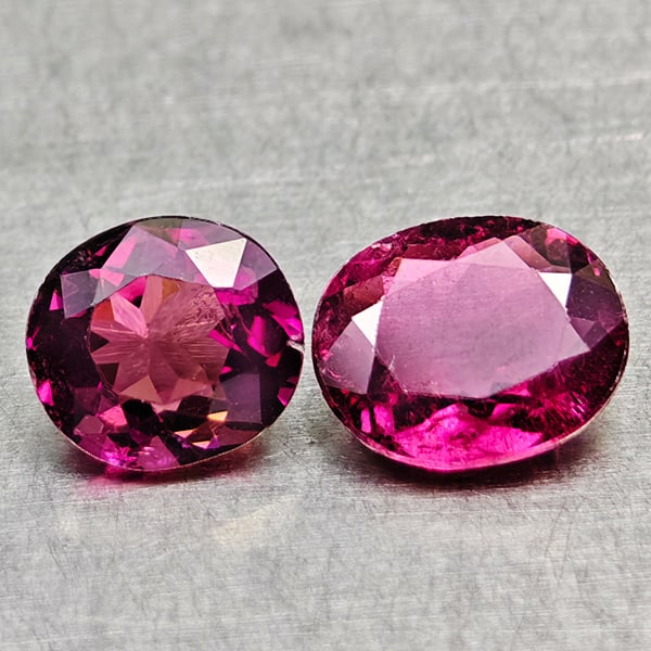 Natural Pink Tourmaline Gemstones 1.64 Ct. 2 Pcs. Oval Shape (1 of 3)