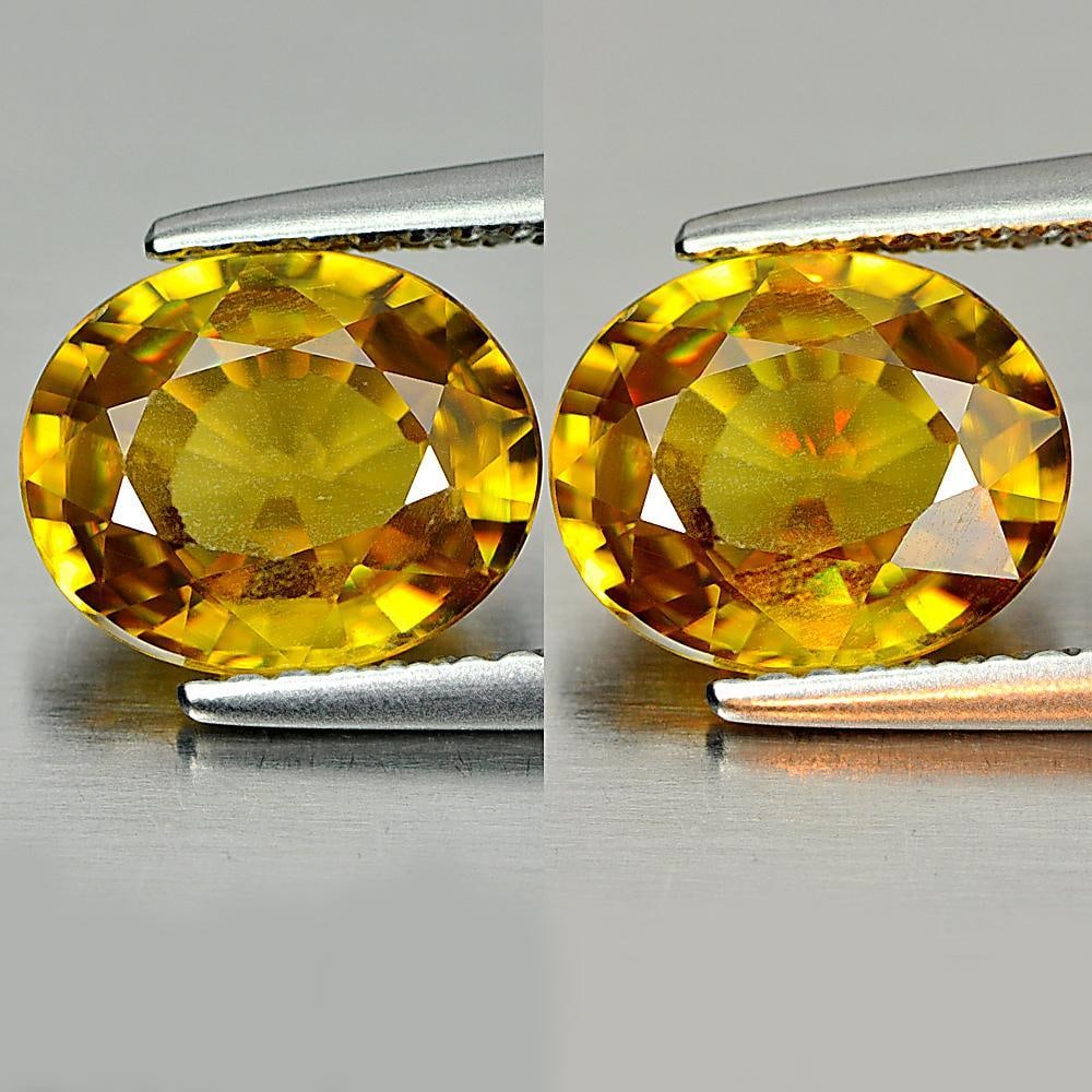 Natural Multi-Color Sphene Gemstones 2.00 Ct. Oval Shape 8.9 x 7.3 Mm.: Product ID: 806508010 Product Name: Natural Sphene Weight: 2.00 CT. Size: 8.9 x 7.3 x 3.9 MM. Shape: Oval Color: Multi-Color Clarity:VSI Luster: Adamantine Gems Origin: Madagascar Treatment: Unheated 