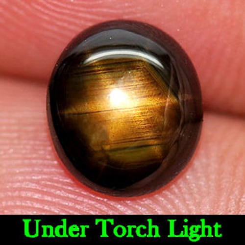 Natural Golden Star Sapphire 6 Ray Gemstones 2.58 Ct. Oval Cabochon Shape 7.35 x 8.32 Mm.: Product ID: 806150003 Product Name: Natural Star Sapphire Weight: 2.58 CT. Size: 7.35 x 8.32 x 3.78 MM. Shape: Oval Cabochon Color: Yellow Clarity:Opaque Luster: Good 6 Ray Star Gems Origin: Thailand 