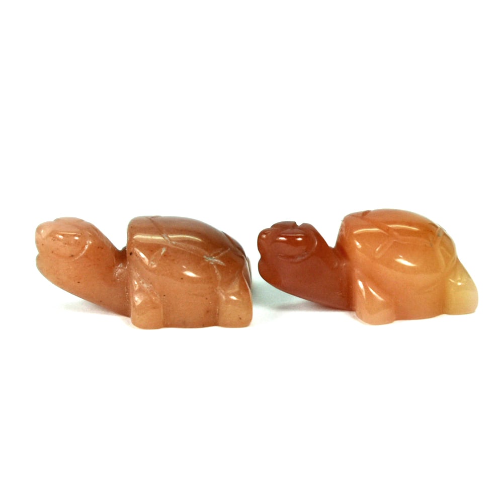 Natural Honey Jade Gemstones 35.40 Ct. Turtle Carving Shape 2 Pcs. (1 of 3)