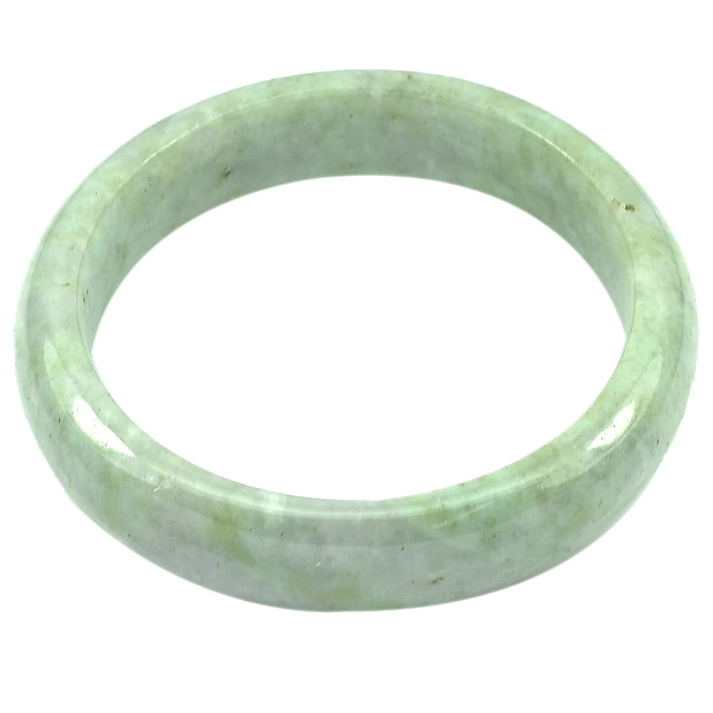 Natural Green White Jade Gemstones Bangle 344.41 Ct. Diameter 59 mm. (1 of 3)