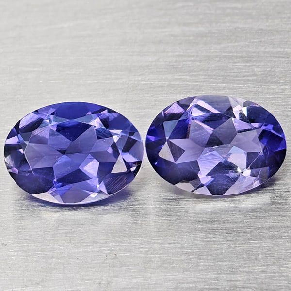 Natural Violetish Blue Gemstones 1.27 Ct. 2 Pcs. Oval Shape 7 x 5 Mm.: Product ID: 803804855 Product Name: Natural Iolite Weight: 1.27 CT. Size: 7 x 5 x 3.3 MM. Shape: Oval Shape Color: Violetish Blue Clarity:VSI Luster: Good Gems Origin: Madagascar Treatment: Unheated C